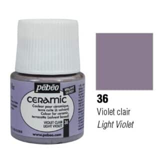 Фарба-емаль лакова непрозора 036 Фіолетовий світлий 45 мл Ceramic Pebeo