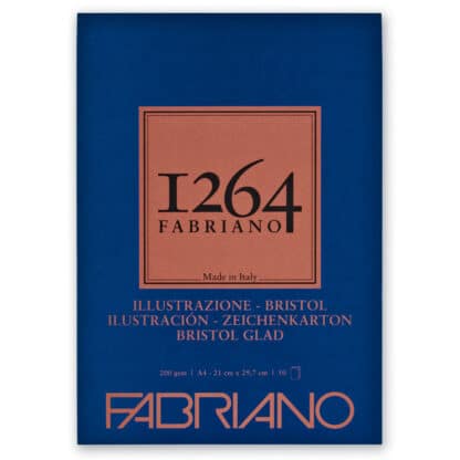 Альбом для малювання Bristol склейка «1264» А4 (21х29,7 см) 200 г/м.кв. 50 аркушів Fabriano