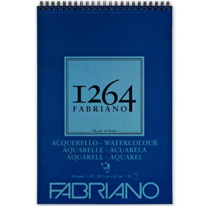 Альбом для акварелі на спіралі «1264» А3 (29,7х42 см) 300 г/м.кв. 30 аркушів Fabriano