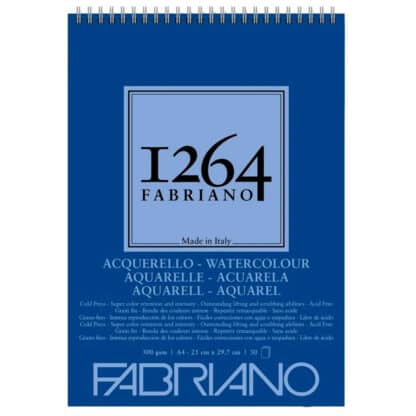 Альбом для акварелі на спіралі «1264» А4 (21х29,7 см) 300 г/м.кв. 30 аркушів Fabriano