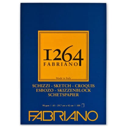 Блокнот для ескізів склейка «1264» А3 (29,7х42 см) 90 г/м.кв. 100 аркушів айворі Fabriano