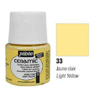 Фарба-емаль лакова непрозора 033 Жовтий світлий 45 мл Ceramic Pebeo