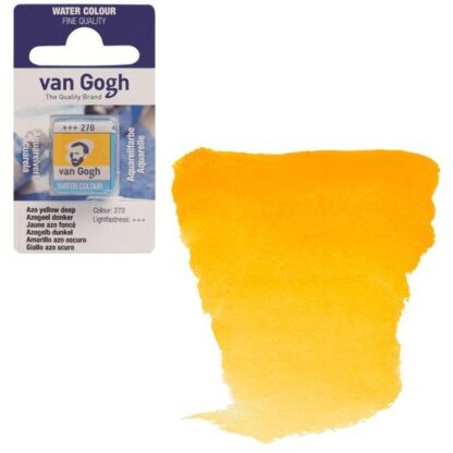 Акварельна фарба Van Gogh 270 AZO Жовтий темний 2,5 мл кювета Royal Talens