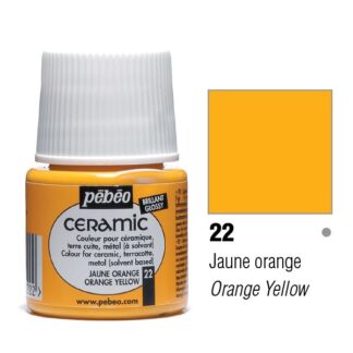 Краска-эмаль лаковая непрозрачная 022 Желто-оранжевый 45 мл Ceramic Pebeo