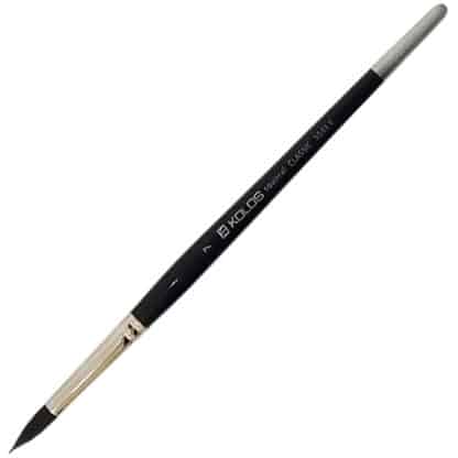 Кисточка «Kolos» Classic 3049R Белка круглая №07 короткая ручка черный ворс