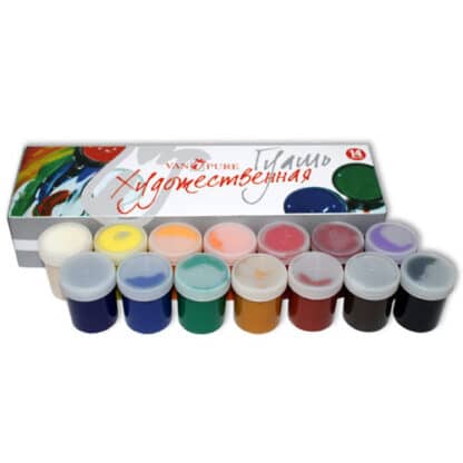 Набор гуашевых красок 14 цветов по 40 мл Van Pure