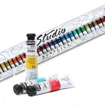 Набор акриловых красок Studio 40 цветов по 20 мл (с кистью) картонная коробка Pebeo