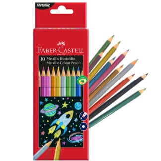 Набор цветных карандашей 10 цветов металлик Faber-Castell