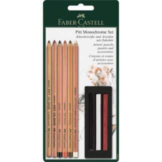 Набір пастельних олівців Pitt Monochrome 9 предметів у блістері Faber-Castell