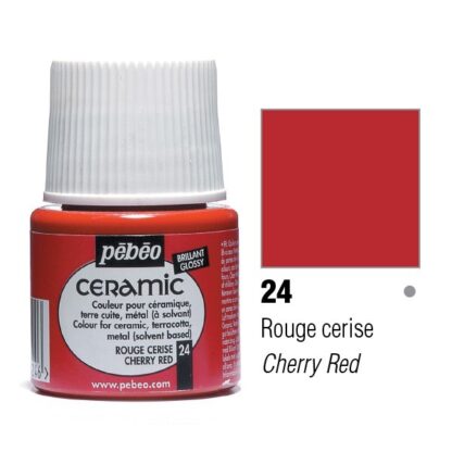Фарба-емаль лакова непрозора 024 Вишнево-червоний 45 мл Ceramic Pebeo
