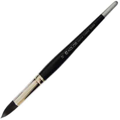 Пензлик «Kolos» Classic 3049R Білка кругла №12 коротка ручка чорний ворс
