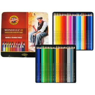 Набор акварельных карандашей Mondeluz 48 цветов в металлической коробке Koh-i-Noor