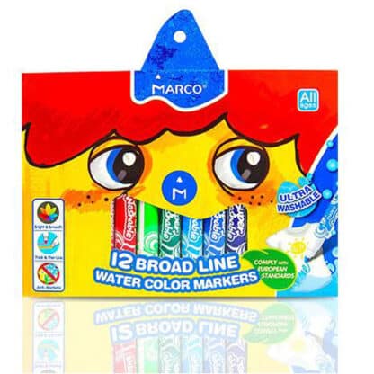 Набір фломастерів Super Washable Jumbo 12 кольорів Marco