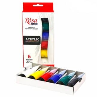 Набір акрилових фарб Rosa Studio 6 кольорів по 20 мл Україна