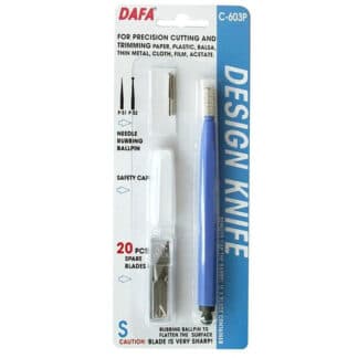 Ніж макетний С-603 пластикова ручка 20 однакових змінних лез DAFA