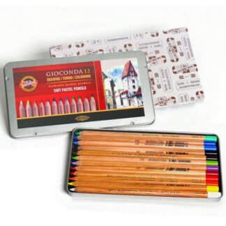 Набір пастельних олівців Gioconda 12 кольорів в металевій коробці Koh-i-Noor