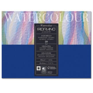 73611824 Альбом для акварелі Watercolour 18х24 см 300 г/м.кв. 20 аркушів склейка з 4 сторін Fabriano Італія