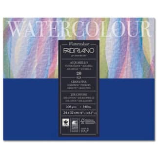 73612432 Альбом для акварели Watercolour 24х32 см 300 г/м.кв. 20 листов склейка с 4 сторон Fabriano Италия