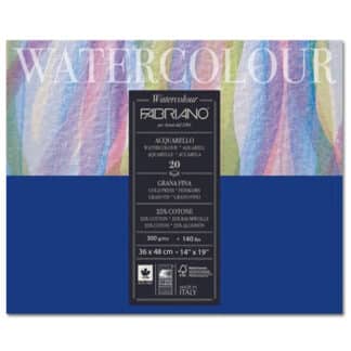 73613648 Альбом для акварели Watercolour 36х48 см 300 г/м.кв. 20 листов склейка с 4 сторон Fabriano Италия