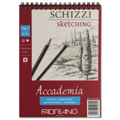 44121421 Альбом для графіки на спіралі Accademia А5 (14,8х21 см) 120 г/м.кв. 50 аркушів Fabriano Італія