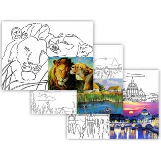 Полотно на картоні з контуром