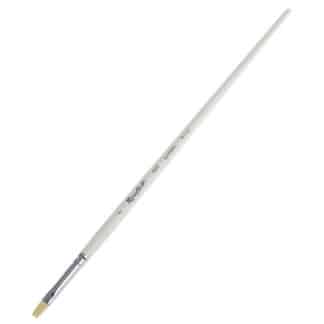 Кисточка «Roubloff» 1В22 Синтетика плоская №07 длинная ручка белый ворс