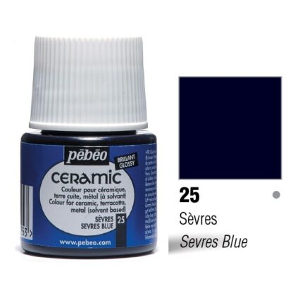 Фарба-емаль лакова непрозора 025 Севрський синій 45 мл Ceramic Pebeo