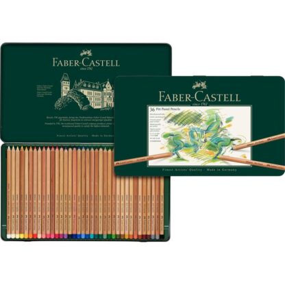 Набір пастельних олівців Pitt 36 штук у металевому пеналі Faber-Castell