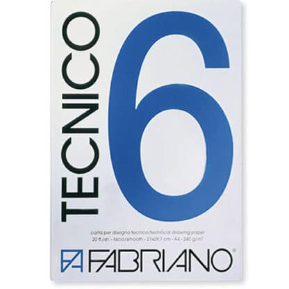 09721297 Альбом для графики Tecnico А4 (21х29,7 см) 220 г/м.кв. 20 листов Fabriano Италия
