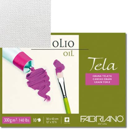 68001824 Альбом для масляной живописи Tela 18х24 см 300 г/м.кв. 10 листов Fabriano Италия