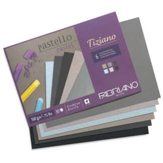 46221297 Альбом для пастели Tiziano А4 (21х29,7 см) 160 г/м.кв. 6 цветов 30 листов с ворсинками Fabriano Италия