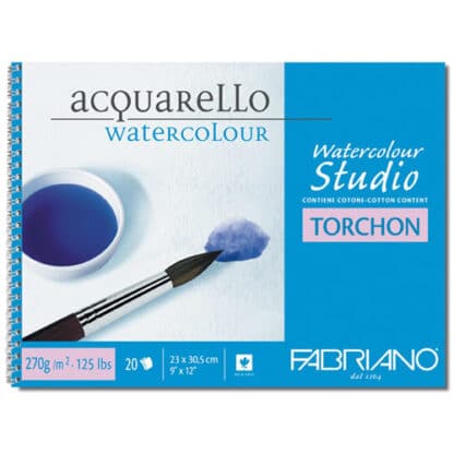 72702129 Альбом для акварелі Watercolour Studio Torchon А4 (21х29,7 см) 270 г/м.кв. 12 аркушів на спіралі Fabriano Італія