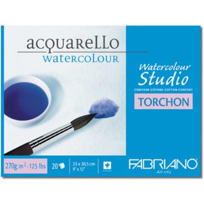 72701824 Альбом для акварелі Watercolour Studio Torchon 18х24 см 270 г/м.кв. 20 аркушів склейка з 4 сторін Fabriano Італія