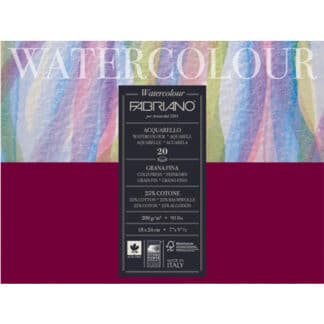 72611824 Альбом для акварелі Watercolour 18х24 см 200 г/м.кв. 20 аркушів склейка з 4 сторін Fabriano Італія
