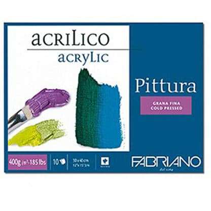 40004040 Альбом для акрилового живопису Pittura 40х40 см 400 г/м.кв. 10 аркушів Fabriano Італія