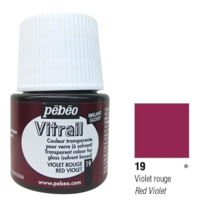 Фарба по склу та металу лакова прозора Vitrail 019 Червоно-фіолетовий 45 мл Pebeo