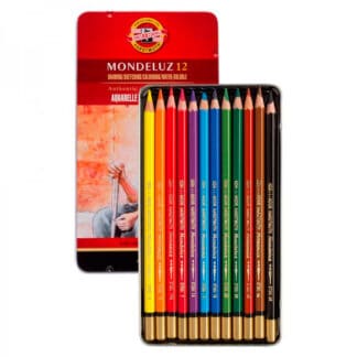 Набор акварельных карандашей Mondeluz 12 цветов в металлической коробке Koh-i-Noor