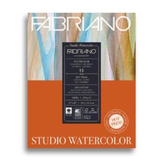 19123001 Альбом для акварели Studio 20,3х25,4 см 300 г/м.кв. 12 листов Fabriano Италия