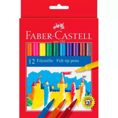 Набір фломастерів Felt Tip 12 кольорів в картонній коробці Faber-Castell 554212