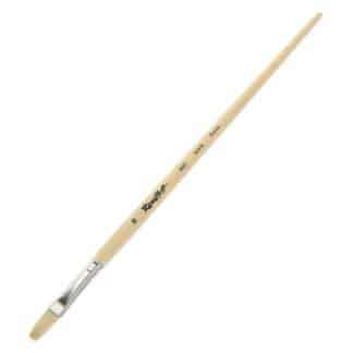 Кисточка «Roubloff» 1622 Щетина плоская №10 длинная ручка белый ворс