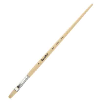 Пензлик «Roubloff» 1622 Щетина плоска №10 довга ручка білий ворс
