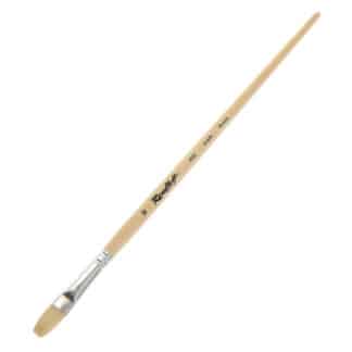 Кисточка «Roubloff» 1622 Щетина плоская №12 длинная ручка белый ворс
