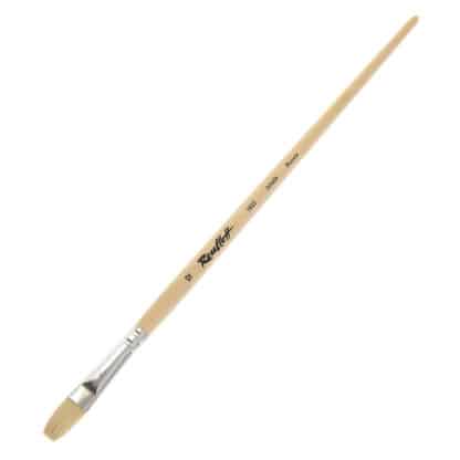 Кисточка «Roubloff» 1622 Щетина плоская №12 длинная ручка белый ворс