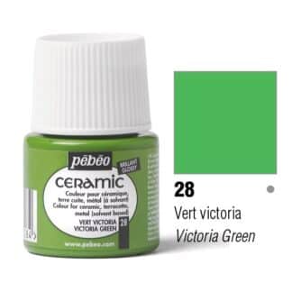 Фарба-емаль лакова непрозора 028 Вікторія (зелена) 45 мл Ceramic Pebeo