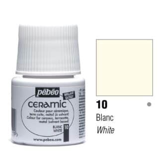 Краска-эмаль лаковая непрозрачная 010 Белый 45 мл Ceramic Pebeo