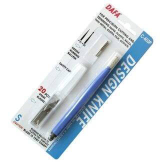 Ніж макетний С-603P пластикова ручка 20 однакових змінних лез та 2 насадки DAFA