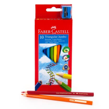 Набір кольорових олівців Jumbo 10 кольорів тригранні Faber-Castell