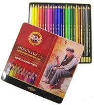 Набор акварельных карандашей Mondeluz 24 цвета в металлической коробке Koh-i-Noor