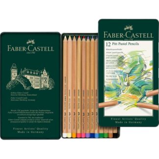 Набір пастельних олівців Pitt 12 штук у металевому пеналі Faber-Castell