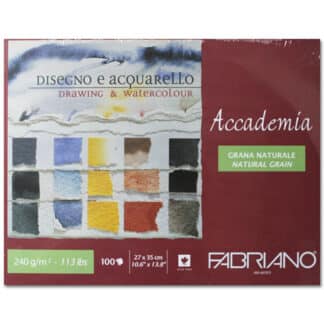 42402735 Альбом для вологих технік склейка Accademia 27х35 см 240 г/м.кв. 100 аркушів Fabriano Італія